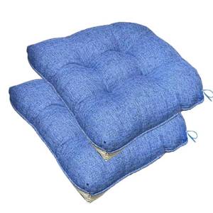 lot 19277 image: GDCARSL Chair Cushions for Dining Chairs, 18 X 17 U Shape Indoor Chair Pads with Ties for Dining Chairs Kitchen Office, Tatami Floor Pillow Patio Chairs Cushions - Pack of 2 (Blue)