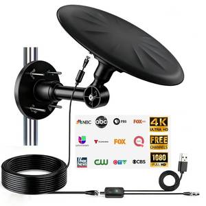 lot 19281 image: Omni Directional Outdoor TV Antenna, Outdoor Antenna for Smart TV, 720° Long Range Reception Digital HD Signal, with Super Signal Booster, for AtticCamperRVBoat (Black)