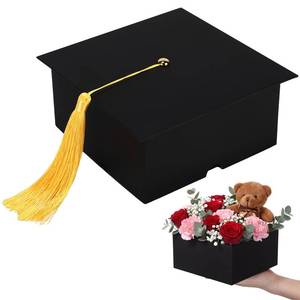 lot 19282 image: Spakon 1 Pcs 2026 Graduation Cap Gift Box Graduation Party Favor Candy Card Boxes Sturdy Black Cap Grad Candy Box with Tassel Craft DIY Gift for 2026 Grad Party Favor Supply Guest (7.87 x 7.87 Inch)