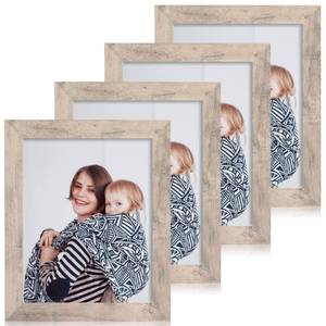 lot 19290 image: iRahmen 8x10 Picture Frame Set of 4, Smoke Gray Frame with High Definition Real Glass, 8 x 10 Wood Photo Frame for Tabletop Display and Wall Mounting