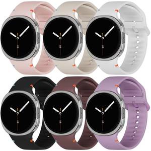lot 20011 image: Sport Bands Compatible for Samsung Galaxy Watch 88 Classic Band,No Gap One Click Soft Silicone Replacement Strap for Galaxy Watch 8 40 44mm8 Classic 46mm Men Women-6 Packs,ML