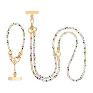 lot 20017 image: FUAHXYES Crystal Phone Strap Crossbody and Wrist Lanyard, Anti Theft Layered Strap Crossbody & Wrist Strap Cell Phone Neck for Women (Colour)