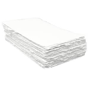 lot 20040 image: Deckle Paper 4x9 Inches 150gsm DIY Handmade Wedding Invitation Card Stock Baby Shower Card Stock Calligraphy Paper Wedding Paper Cotton Paper Rag Paper Blank Card Stock for Scrapbooking (Pack of 50)