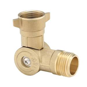 lot 20063 image: MEASUREMAN RV 180-Degree Rotating Brass Hose Elbow Connector, 34���� GHT Female & 34���� GHT Male Thread, RV Drinking Water and Garden Hose Adapter, Easy Grip Design