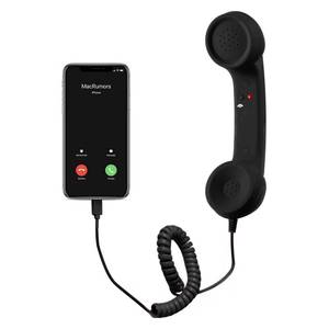 lot 20064 image: Retro Phone Handset, Cell Phone Receiver with Microphone & Speaker, Type-C Retro Telephone Wired Handsets Style Landline Handle Receiver for Cell Mobile Video Conferences, Calls, Meetings (Black)
