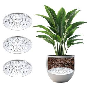 lot 20462 image: 3PCS Round Planter Inserts for Large Tall Pots, 15.7 Stainless Steel Flower Pot Lift Insert Portable Planter Accessories Circular Plant Riser for Inside Pots with Drainage Hole, Use Less Potting Soil