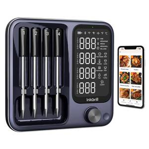 lot 20496 image: InkGrill Wireless Meat Thermometer with APP Control��4 Probes Meat Thermometer Digital, Unlimited Range WiFi & Bluetooth Meat Thermometerfor for Rotisserie, Grill, Oven, Smoker, BBQ, Air Fryer