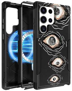 lot 20497 image: LISEVO Heavy Duty for Samsung Galaxy S24 Ultra Case - Compatible with MagSafe Shockproof Protective Rugged Magnetic Men Military Grade Shock Drop Proof Phone Cover Funda for S24 Ultra Case, Eyes