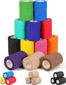 lot 20499 image: AZEN 12 Pack Self Adhesive Bandage Wrap, 3 X 5 Yards Elastic Cohesive Bandage Wrap, Vet Wrap, Ankle Tape, Tattoo Grip Tape Wrap, Color Athletic Tape