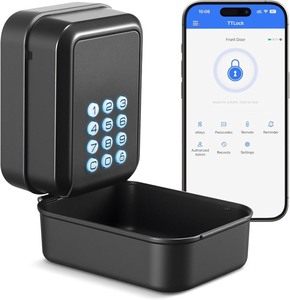 lot 2016 image: Black lock box chargeable with keypad no code