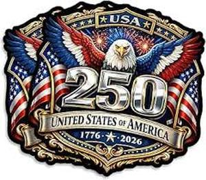 lot 4400 image: USA 250 United States of America Stickers 2 pack