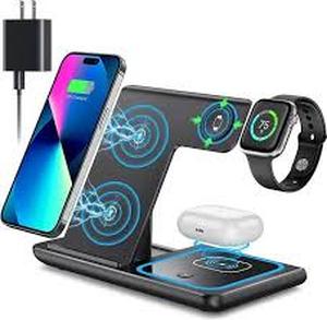 lot 6410 image: A3 in 1 Wireless Charging Station with Cables