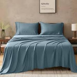 lot 19287 image: Gokotta Queen Size Bamboo Rayon Bed Sheet Set 4 Piece