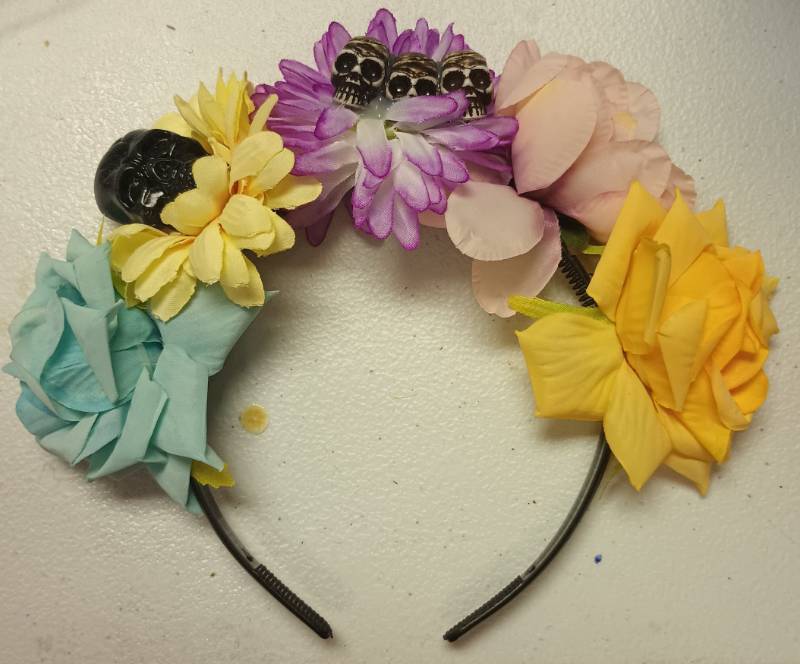 lot 535 image: Fashey Halloween Headband Mexican Rose Flower Headbands Day Of The Dead Headpiece Festival Costume Hair Accessories for Women and Girls