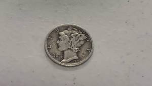 lot 2 image: 1943-D Mercury Silver Dime Coin 90% Silver