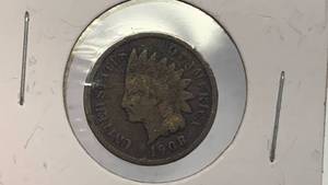 lot 20 image: 1908 Indian Head Penny Coin RC50