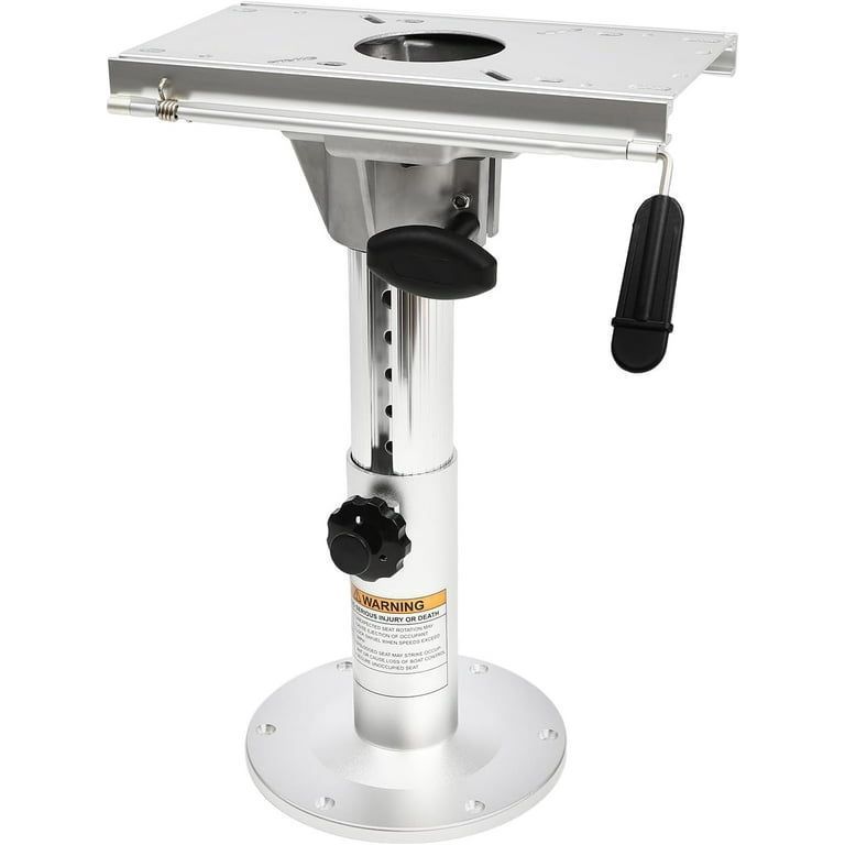 lot 4108 image: Aluminum Boat Seat Pedestal, Adjustable Height from 13 to 19, Bases Boat Pedestal Seat with Seat Slide Seat Mount, for Marine Boat Seats Captain Chair Fishing Seats - Retail $150