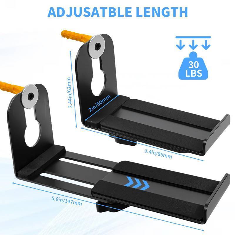 lot 4529 image: KEUYE Soundbar Mount Compatible with Roku,Depth Adjustable 3.4-5.8,Carbon Steel Wall Mount and Anti-Drop Soundbar Mount Under TV for Sony, JBL, LG, Samsung, Roku, Vizio, Bose
