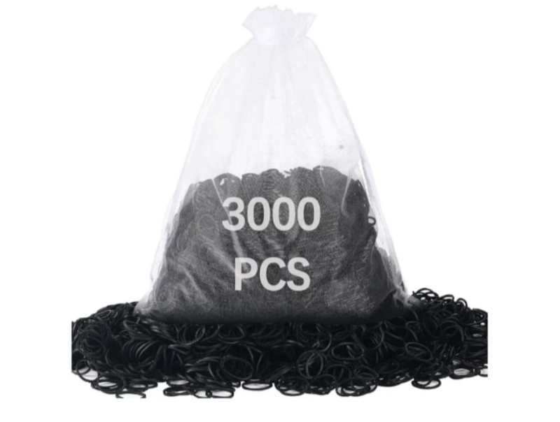 lot 4693 image: 3000pcs small black rubber bands for hair soft little mini elastic hair rubber bands for Braids crafts Office Supplies School 0.38lbs small size 0.59inch