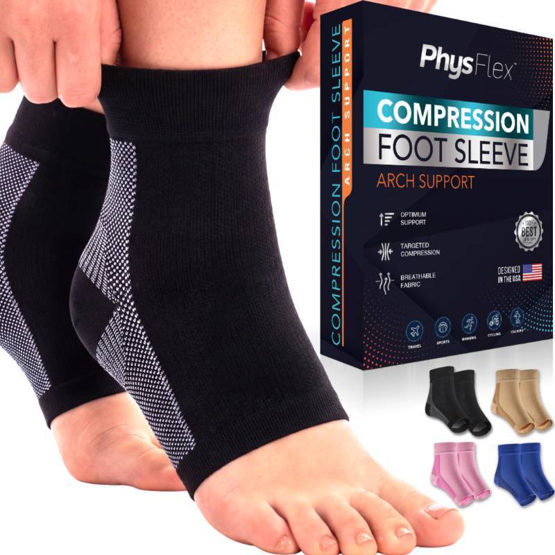 lot 4896 image: Ankle Brace for Women & Men - Compression Socks 20-30mmHg, Achilles Tendonitis, Plantar Fasciitis Relief, Sprained Ankle, Heel Spurs, Foot Swelling & Fatigue, Arch Support (1 Pair) - Size L