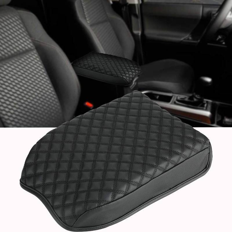 lot 4993 image: D-Lumina Center Console Armrest Cover Compatible with Toyota Tacoma 3rd Gen. 2016 2017 2018 2019 2020 2021 2022 2023 2024 - Upgraded Black PU Leather Anti-Slip Middle Arm Rest Cushion