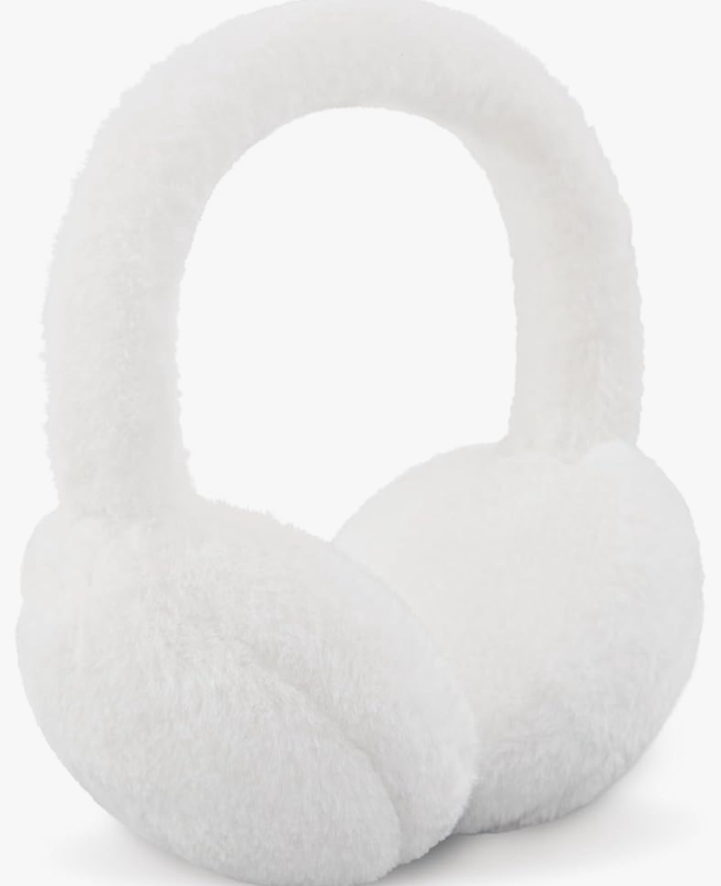 lot 5122 image: Women Ear Muffs Winter Girls White Earmuffs Fuzzy Kids Black Ear Muff Cute Fluffy Ear Warmers Foldable Ear Covers Boy