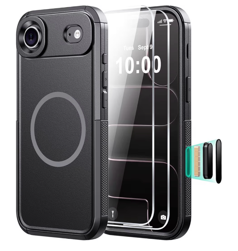 lot 5151 image: Diverbox Magnetic for iPhone Air Case-(Compatible with MagSafe) Heavy Duty Protection Phone Case with Camera Control Button with Screen Protector Shockproof Drop-Proof 6.5 inch (Black)