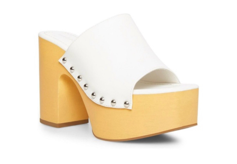 lot 5436 image: Madden Girl Harrps studded platform sandals in white (8.5)