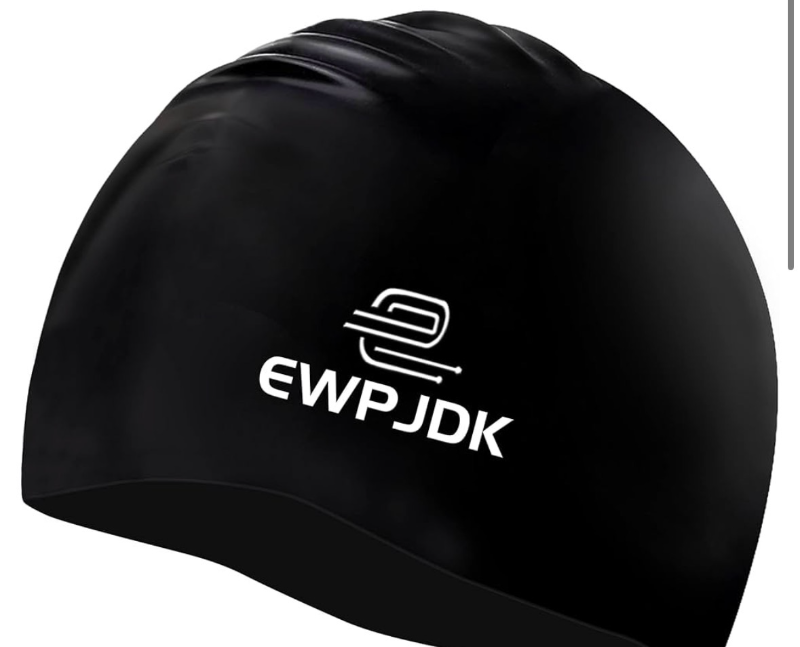 lot 5446 image: EWPJDK Swim Cap for Women Men Swimming Cap for Women Swim Caps for Women Swimming (Black)