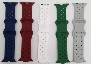 lot 5274 image: Apple Watch Sport Band Collection - 5 Piece Silicone Strap Set