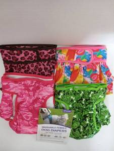 lot 5275 image: Washable Female Dog Diapers Multi-Pack Various Patterns