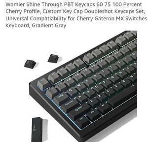 lot 5279 image: Womier Shine Through PBT Keycaps Set Cherry Profile