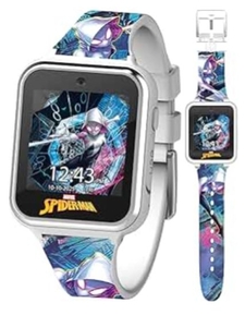 lot 5290 image: Accutime Marvel Spider-Man Ghost Spider Kids Touchscreen Smartwatch White Ghost SPD4935AZ