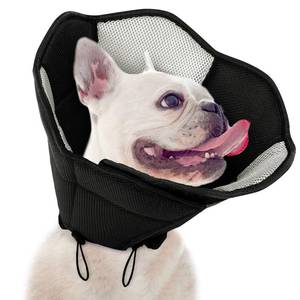 lot 5315 image: SUNFURA Dog Cone - Soft Cone for Dogs to Stop Licking, Pet E-Collar Alternative After Surgery, Adjustable Pet Recovery Collar for Wound Healing, Black Small