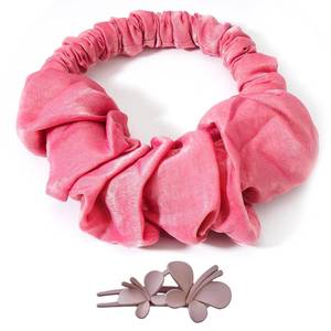 lot 5316 image: Heatless Curling Scrunchie, No Heat Curls Headband Scrunchie Silk Lazy Rollers for Long Hair Overnight, Paired with a Hair Clip.