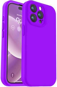 lot 5318 image: Vooii Compatible with iPhone 15 Pro Max Case, Upgraded Premium Silicone, Camera Protection Soft Anti-Scratch Microfiber Lining Shockproof Phone Case for iPhone 15 Pro Max 6.7 inch - Neon Purple