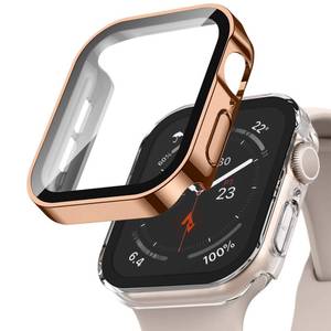 lot 5319 image: Adepoy 2 Pack Hard Case Compatible with Apple Watch 40mm Series 6SE54 with Tempered Glass Screen Protector, RosegoldClear Ultra-Thin Durable Waterproof Protective Cover for iWatch