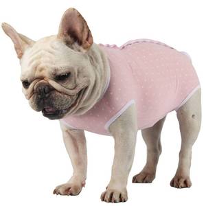 lot 5325 image: Due Felice Dog Diapers Suit Period Onesie for Female Dog Sanitary Panties Male Doggy Heat Diapers Cover Fit for Small Medium Dogs Pink DotsM