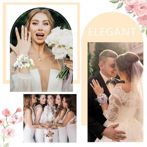 lot 5336 image: Araluky 5 Pieces Rhinestone Wrist Corsage Bands - Sparkly Bridal Wrist Corsage Bracelets for Wedding Bridesmaid, Bride, Bridal Shower, Prom, Bachelorette Party, Wedding Party Favors & Event Accessories