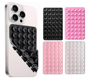 lot 5698 image: LXLOVESM 8 Pack Double Sided Suction Cup Phone Holder, Sticky Grippy Phone Holders (2 of Each Color)