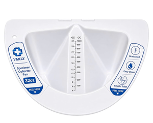 lot 5716 image: Vakly Graduated Specimen Collector Pans Pack of 1 Toilet Nursing Hat for Urine, Vomit & Stool Collection Fits Over Toilets and Commodes - 30 oz for Women and Elderly