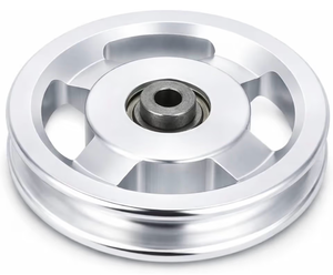 lot 5718 image: Alomejor Aluminum Alloy Bearing Pulley Wheel for Gym Equipment, Universal Fitness Accessory, 90mm and 115mm