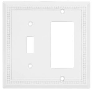 lot 5723 image: Henne Bery Sunken Pearls Heavy Duty Decorative Wall Plate Switch Plate Outlet Cover (ToggleDecorator, White)
