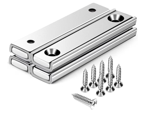 lot 5724 image: DIYMAG Cabinet Door Magnets, 20 Pack Magnetic Door Catch, 45Lbs Drawer Magnet Catch, Strong Magnets Matching Screws and Iron Sheets for Cabinet Magnet - 40x13.5x5mm, Silver