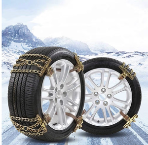 lot 5726 image: Blueshyhall Universal 8 Packs Anti-Skid Tire Snow Chains, Emergency Snow Chains Tire Straps, Security Tire Chains for Cars Trucks SUVs in Ice, Snow, Mud and Sand