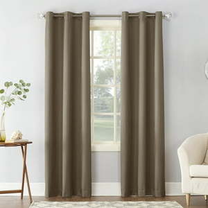 lot 5729 image: Sun Zero Solid Print Grommet Room Darkening Curtain Panel  40  X 84  (Single Panel)  40 X84   Mocha Brown
