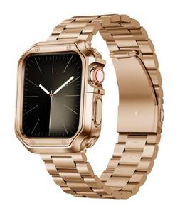lot 5736 image: BINLUN Compatible with Apple Watch Bands 45mm 44mm 42mm 41mm 40mm 38mm Metal Stainless Steel Replacement Watch Straps with TPU Watch Case Compatible with iWatch Bands Series 87SE2SE654321