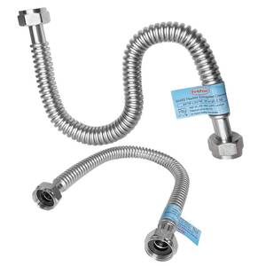 lot 5738 image: Plus Hot Water Heater Hose with 1 (Female Iron Pipe),18 length Flexible Corrugated Flexible Pipes, Replacement Flex Lines Connector (Large Caliber Tube-Inner Diameter 0.95)