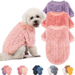 lot 5743 image: JAMPAYANG Dog Sweater, 3 Pack Dog Sweaters for Small Dogs or Cats, Girl or Boy, Warm Dog Clothes Shirt Coat for Winter (Pink, Purple, Rose Red, XX-Large)