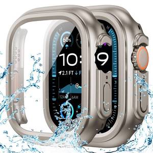 lot 5744 image: Goton Waterproof Case Compatible for Apple Watch Ultra 321 Screen Protector 49mm, Hard Bumper with Tempered Glass for iWatch Cover 49 mm